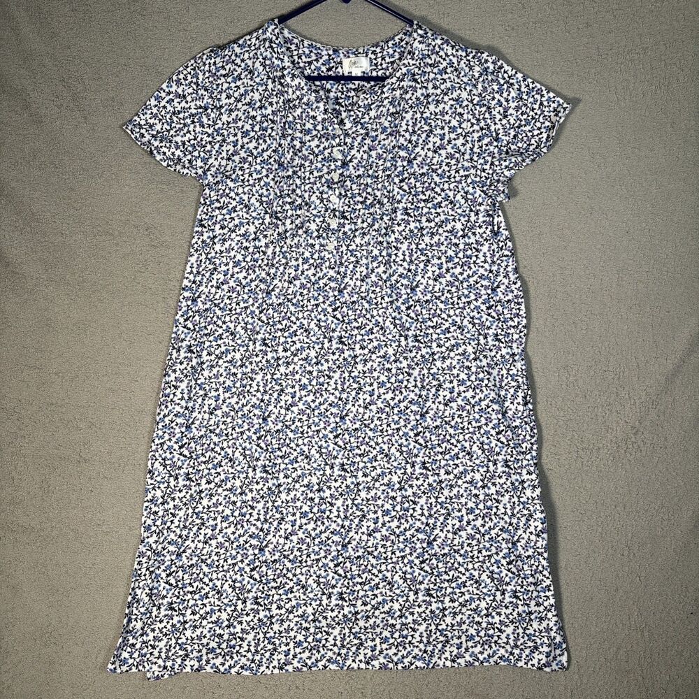 Aria Women’s Size M Knit Pajama Dress Night Gown Flannel‎ Stretch Floral Purple